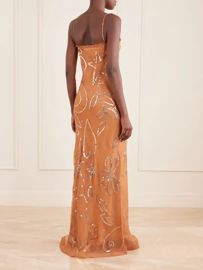 ALIX OF BOHEMIA Athens Paillette-embellished Silk-blend Maxi Dress | Thumbnail 3