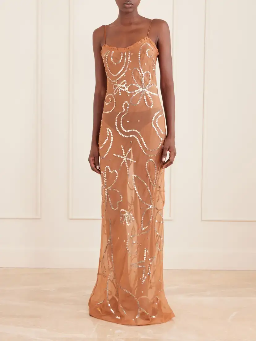 ALIX OF BOHEMIA Athens Paillette-embellished Silk-blend Maxi Dress | Thumbnail 4