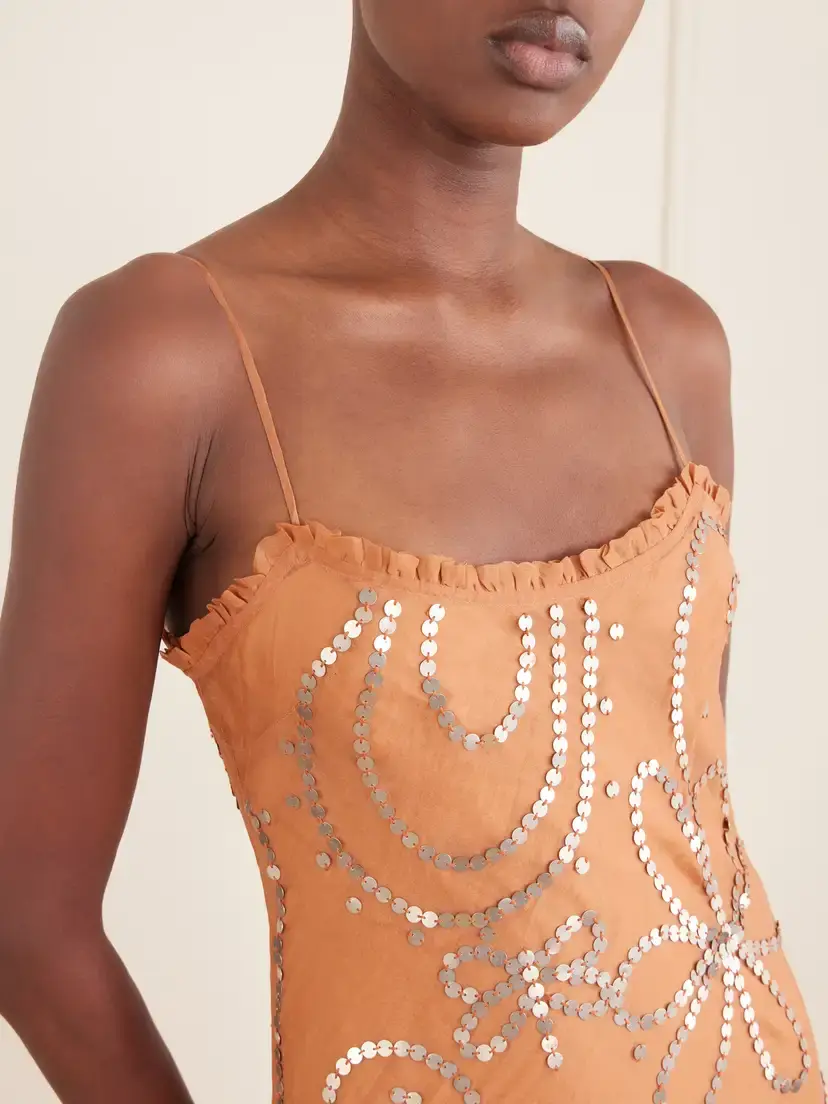 ALIX OF BOHEMIA Athens Paillette-embellished Silk-blend Maxi Dress | Thumbnail 5