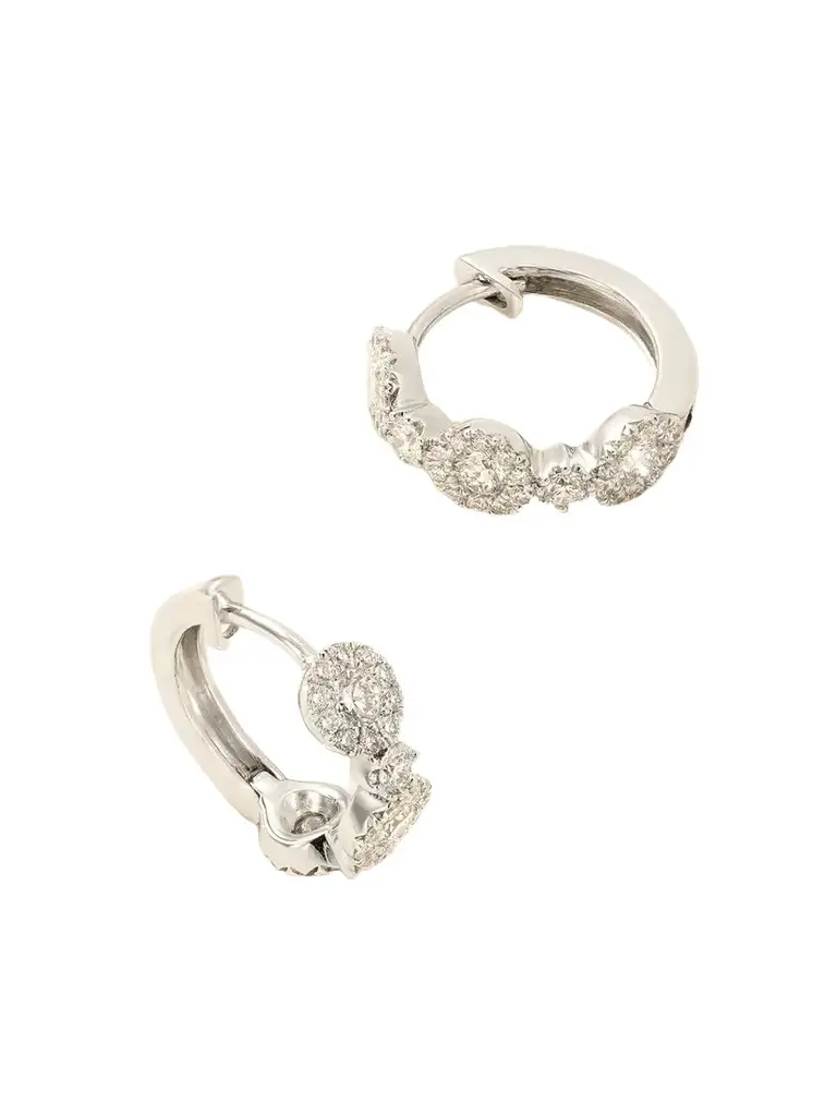 David Morris Triolette 18-karat White Gold Diamond Hoop Earrings | Image 1 David Morris Triolette 18-karat White Gold Diamond Hoop Earrings | Image 1