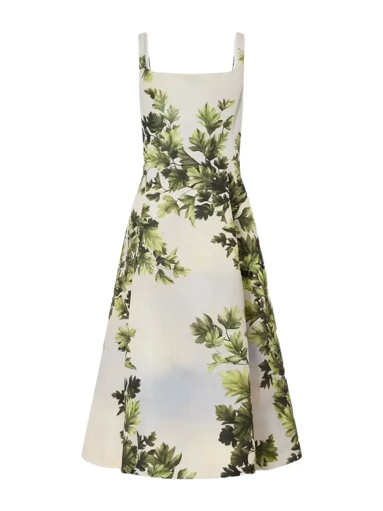 Oscar de la Renta Printed Faille Midi Dress | Image 1 Oscar de la Renta Printed Faille Midi Dress | Image 1