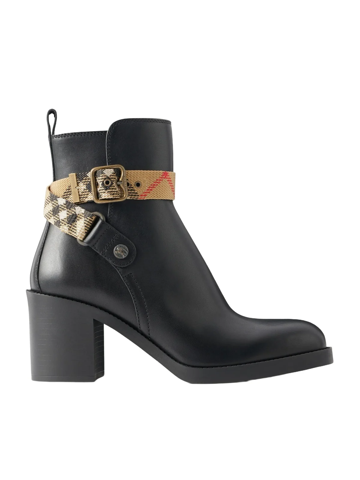 Huntley 70 Checked Canvas-trimmed Leather Ankle Boots Huntley 70 Checked Canvas-trimmed Leather Ankle Boots