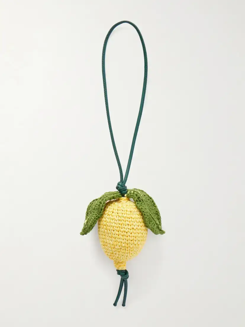 JW Anderson Lemon Crocheted Cotton And Leather Bag Charm | Thumbnail 3 JW Anderson Lemon Crocheted Cotton And Leather Bag Charm | Thumbnail 3
