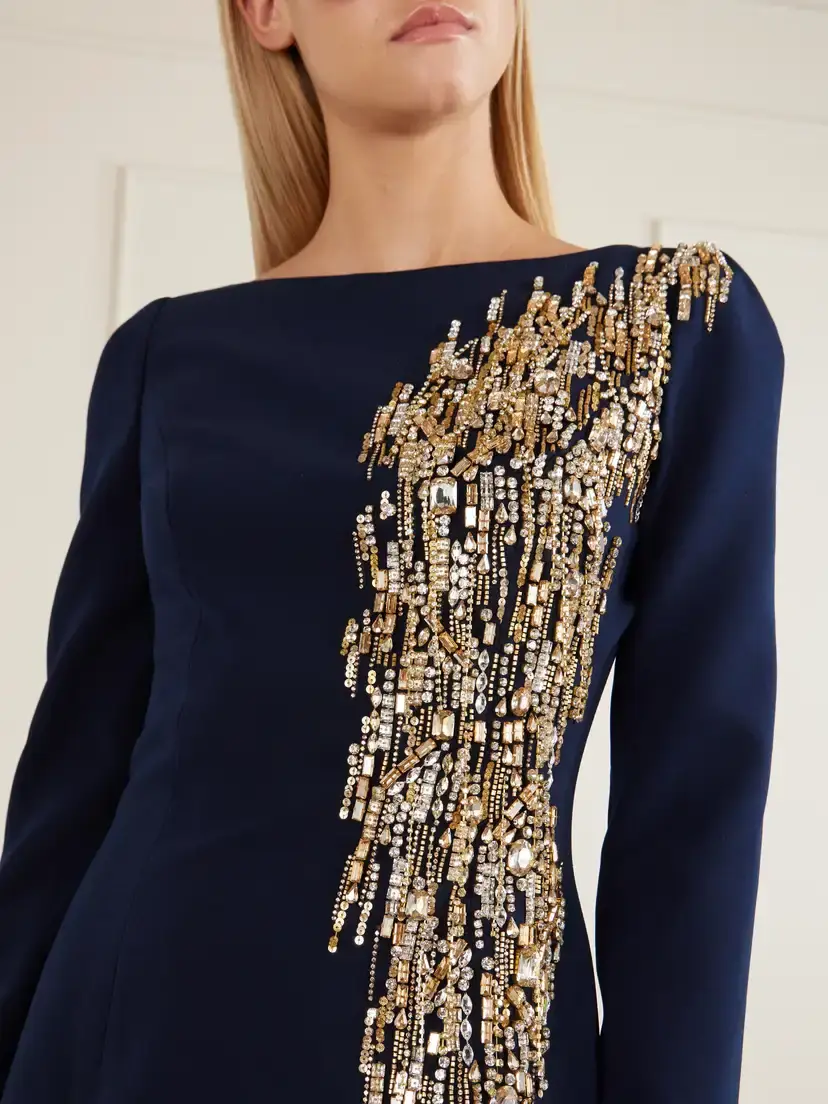 Jenny Packham Avana Crystal And Bead-embellished Crepe Gown | Thumbnail 4