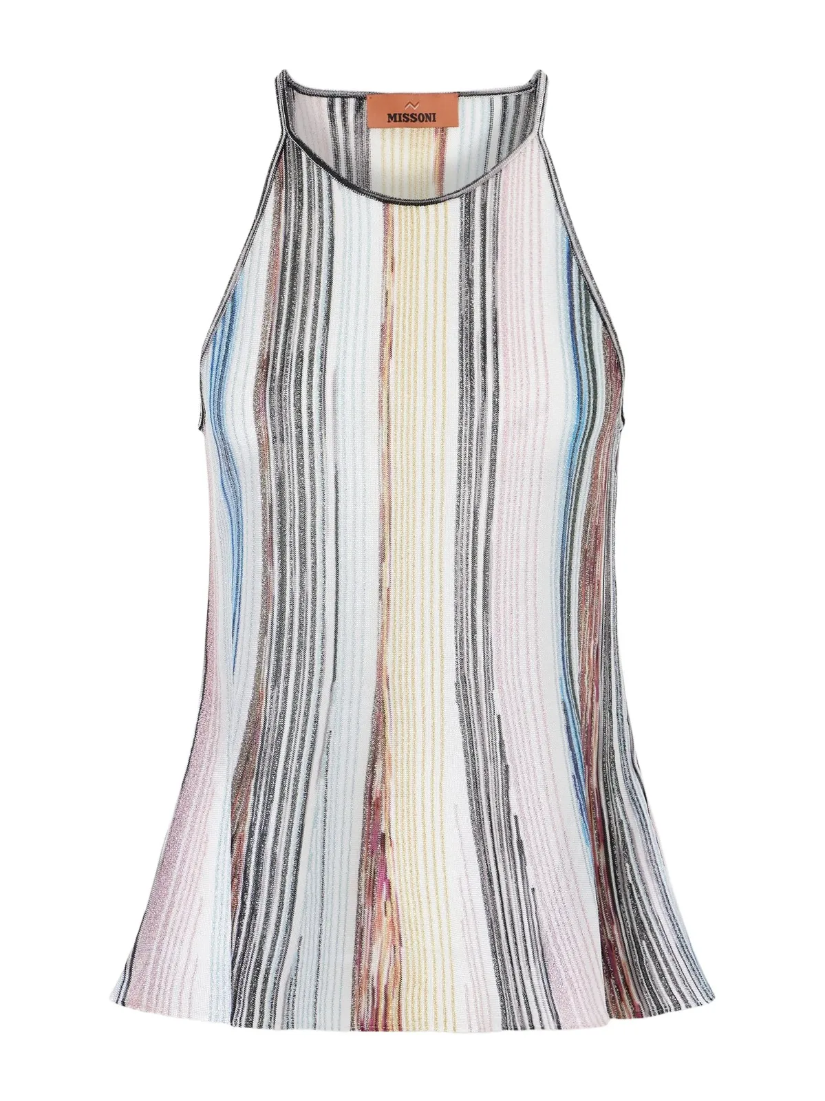 Striped Metallic Crochet-knit Tank Striped Metallic Crochet-knit Tank