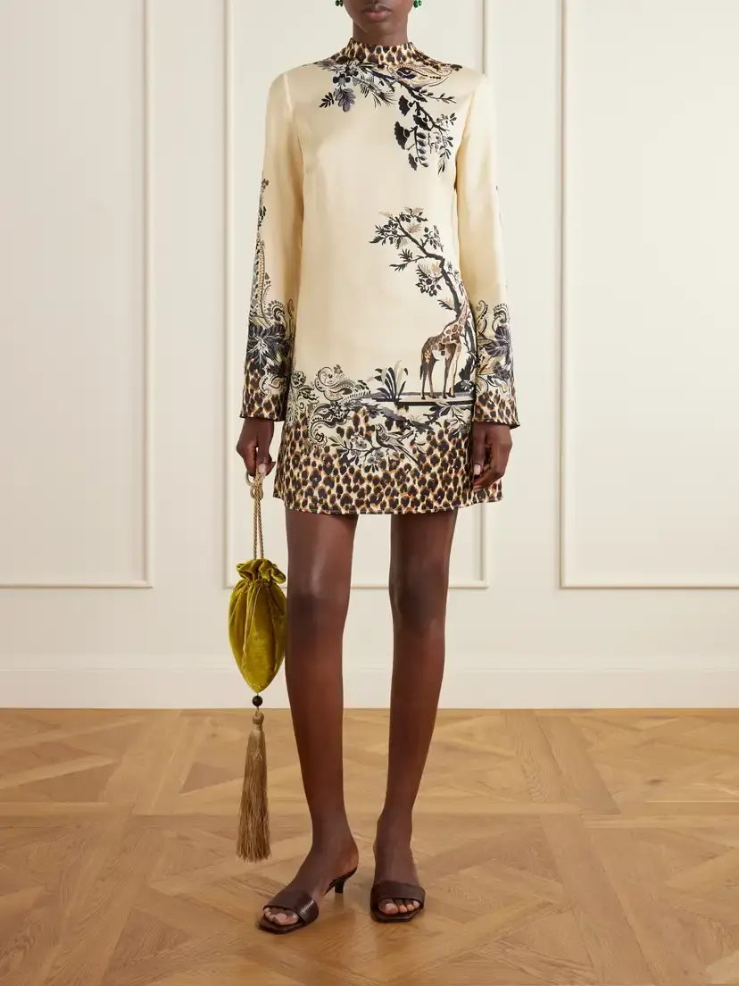 Etro Printed Satin Mini Dress | Thumbnail 2 Etro Printed Satin Mini Dress | Thumbnail 2