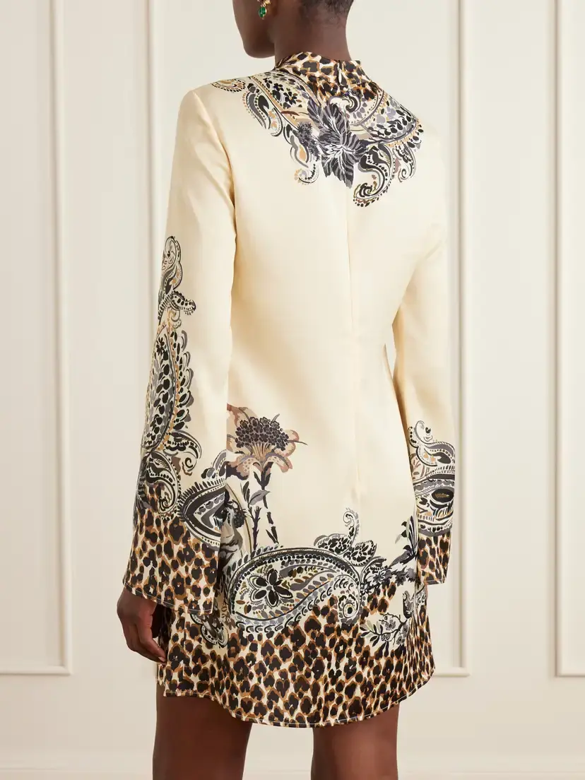 Etro Printed Satin Mini Dress | Thumbnail 3 Etro Printed Satin Mini Dress | Thumbnail 3