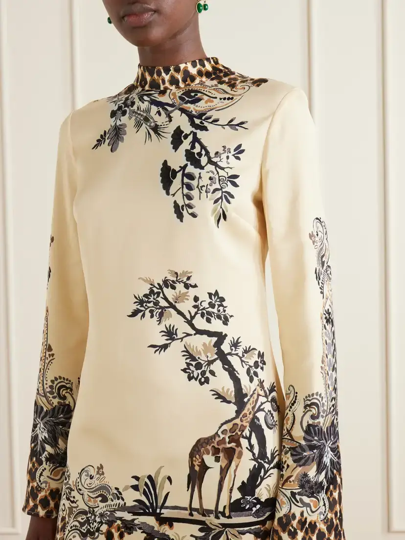 Etro Printed Satin Mini Dress | Thumbnail 4 Etro Printed Satin Mini Dress | Thumbnail 4