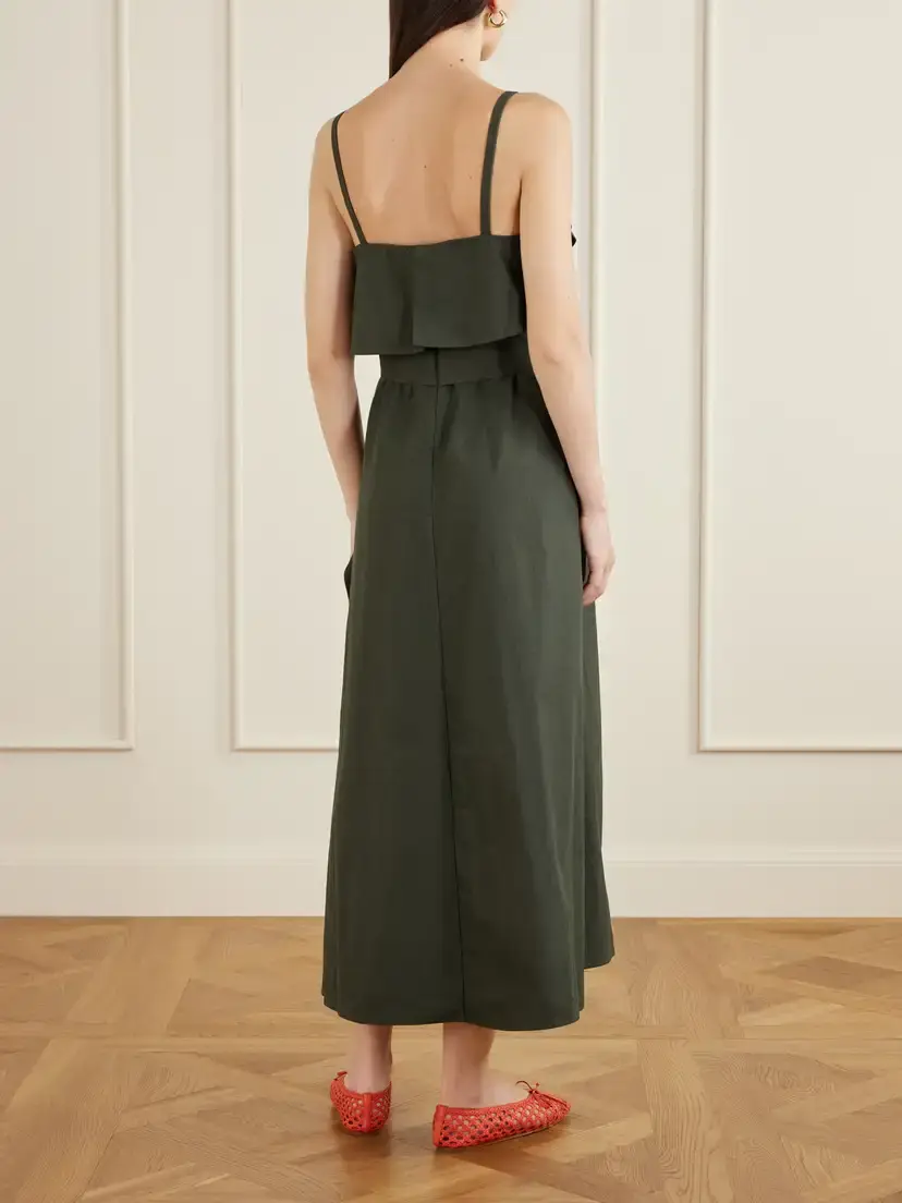 Proenza Schouler White Label Reign Belted Cotton-blend Midi Dress | Thumbnail 3