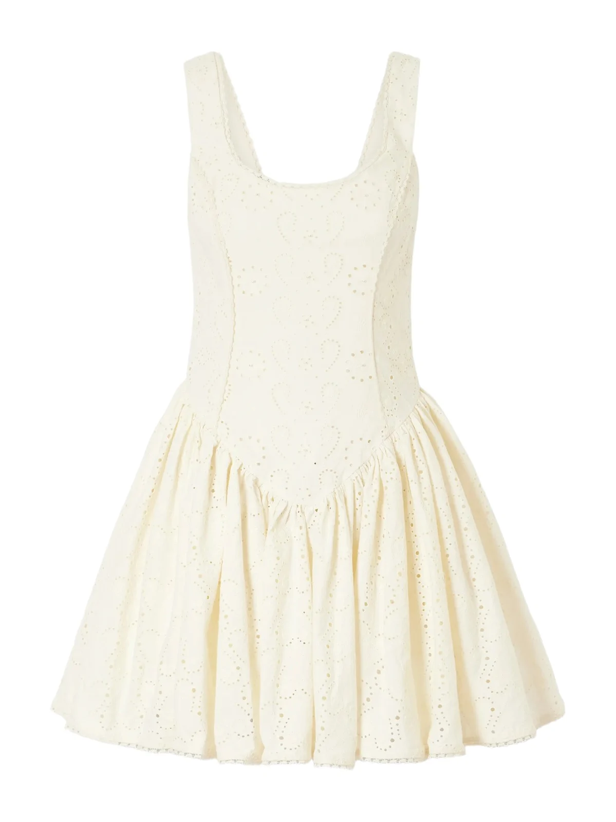 Agua by Agua Bendita Pluma Playa Broderie Anglaise Cotton Mini Dress
