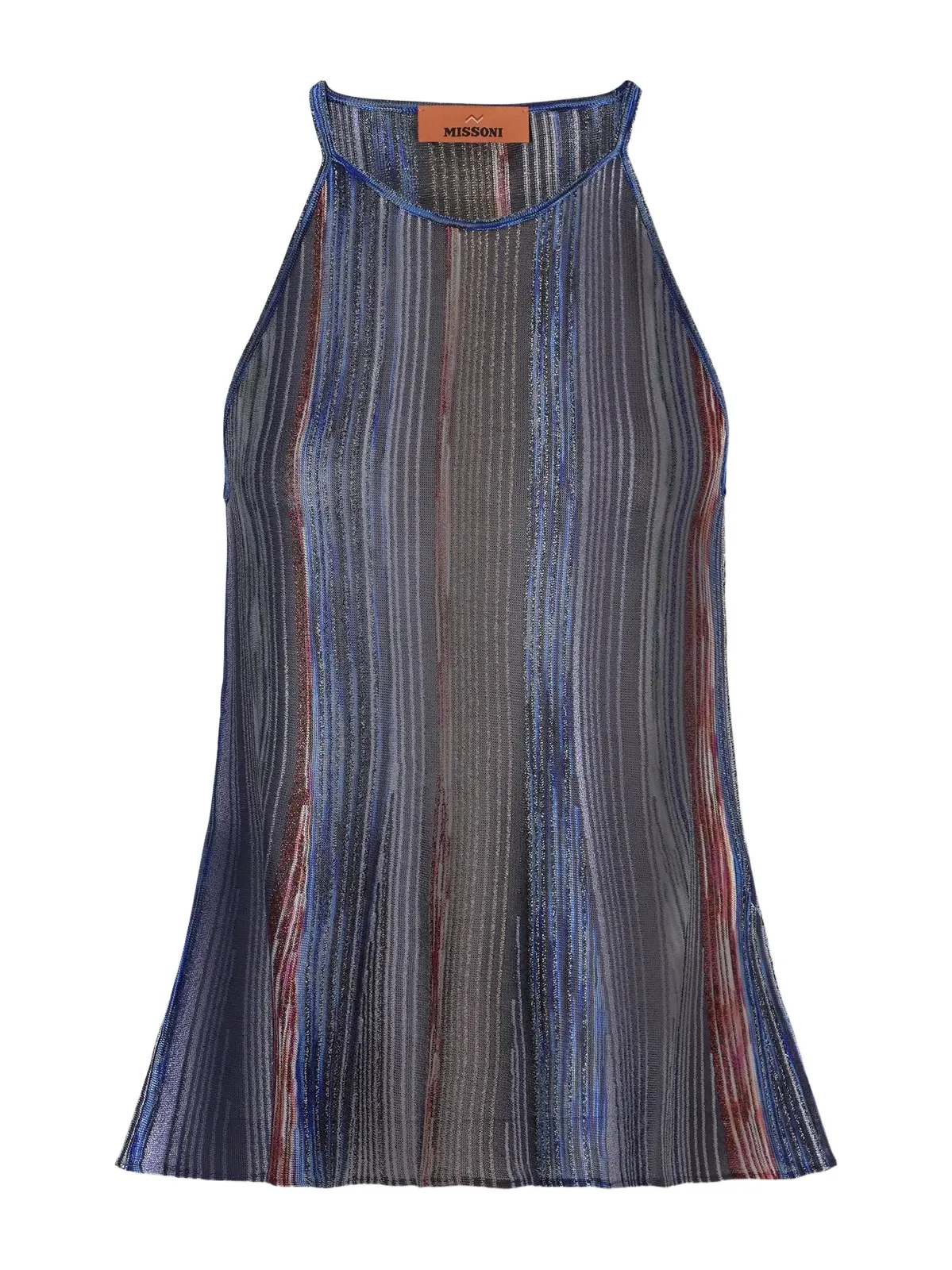 Striped Metallic Crochet-knit Tank Striped Metallic Crochet-knit Tank