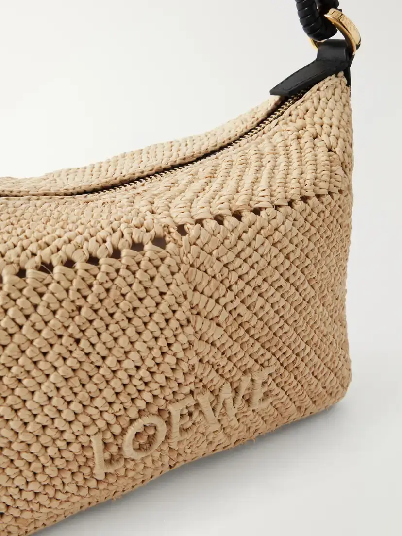Loewe + Paula's Ibiza Cala Leather-trimmed Raffia Pouch | Thumbnail 5 Loewe + Paula's Ibiza Cala Leather-trimmed Raffia Pouch | Thumbnail 5