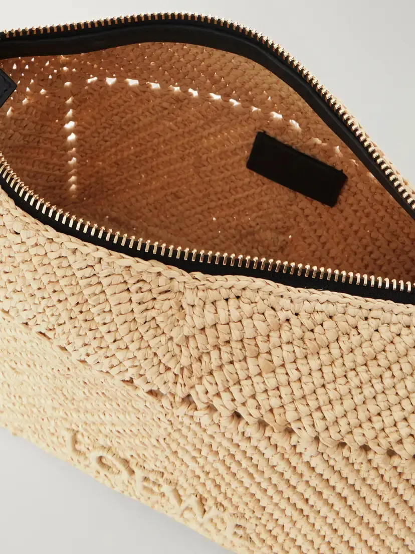 Loewe + Paula's Ibiza Cala Leather-trimmed Raffia Pouch | Thumbnail 6 Loewe + Paula's Ibiza Cala Leather-trimmed Raffia Pouch | Thumbnail 6