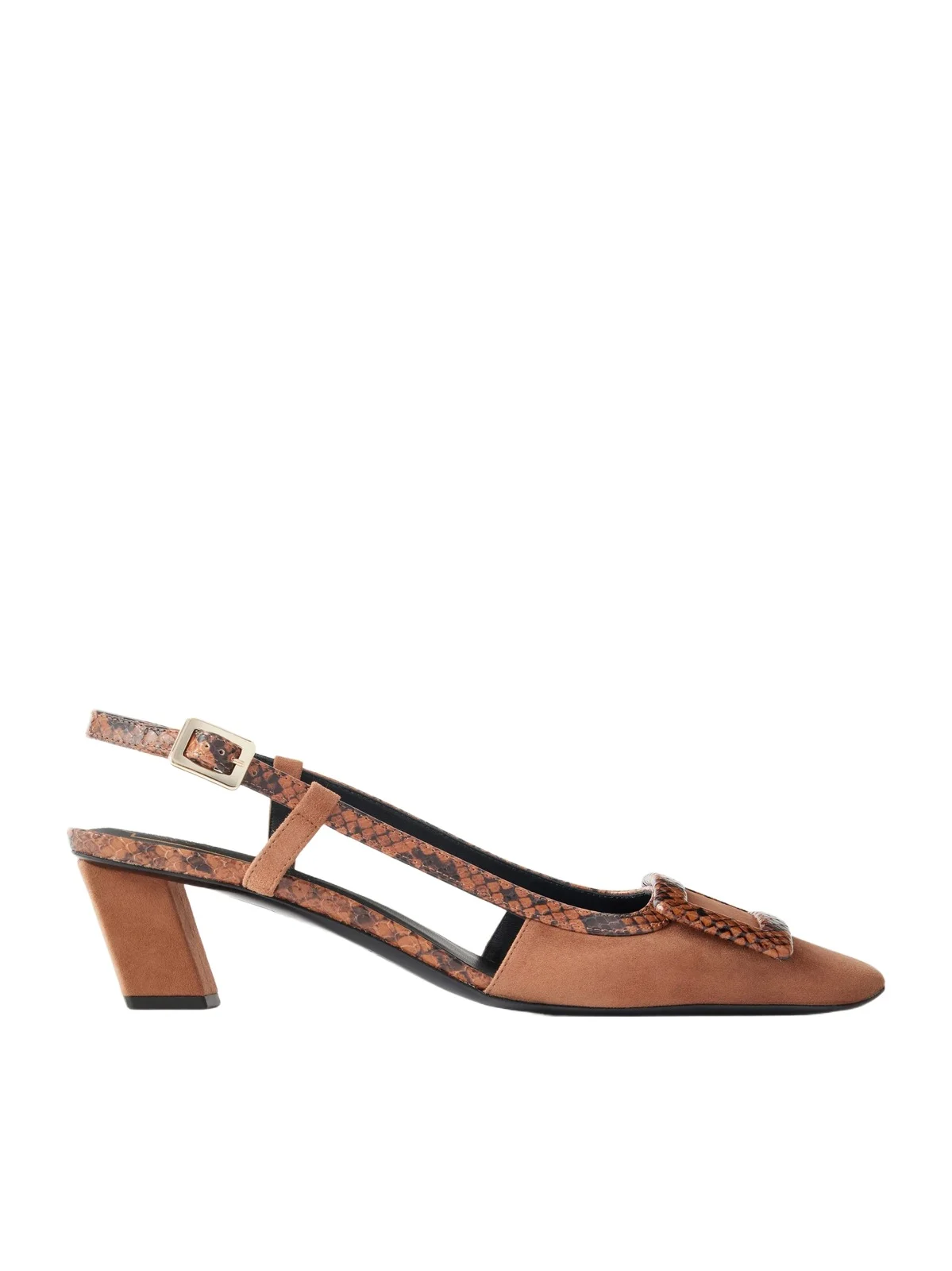 Belle Vivier 45 Snake-effect Leather-trimmed Suede Pumps Belle Vivier 45 Snake-effect Leather-trimmed Suede Pumps