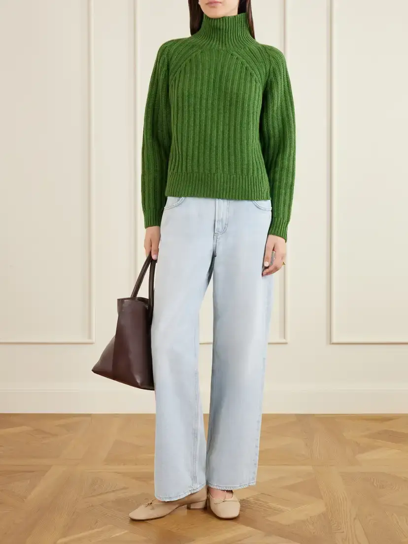 Allude Ribbed Cashmere Turtleneck Sweater | Thumbnail 2 Allude Ribbed Cashmere Turtleneck Sweater | Thumbnail 2