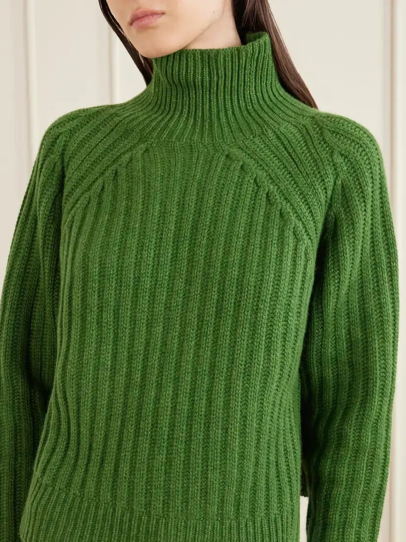 Allude Ribbed Cashmere Turtleneck Sweater | Thumbnail 4 Allude Ribbed Cashmere Turtleneck Sweater | Thumbnail 4