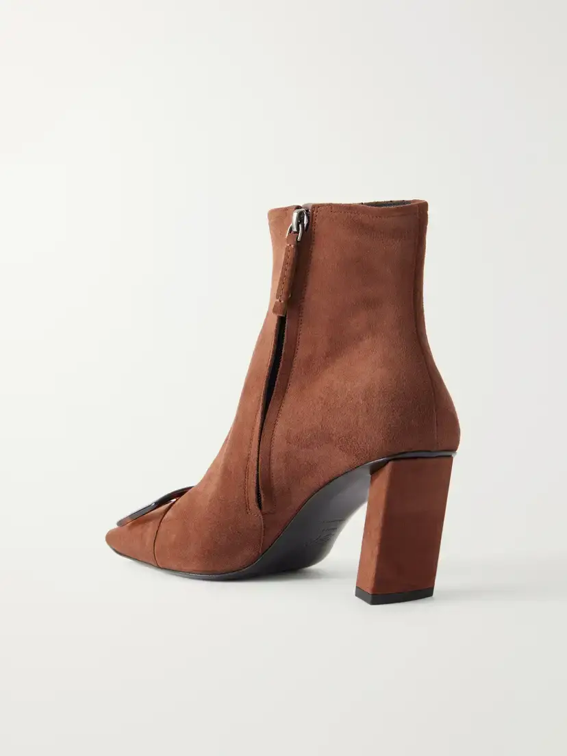 Roger Vivier Belle Vivier 75 Embellished Suede Ankle Boots | Thumbnail 3 Roger Vivier Belle Vivier 75 Embellished Suede Ankle Boots | Thumbnail 3
