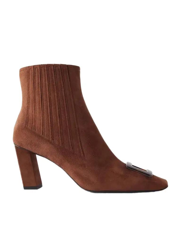 Belle Vivier 75 Embellished Suede Ankle Boots Belle Vivier 75 Embellished Suede Ankle Boots