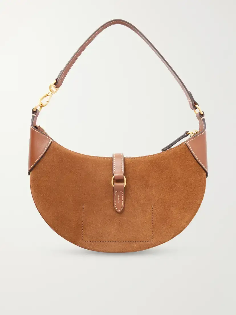 Polo Ralph Lauren Leather-trimmed Suede Shoulder Bag | Thumbnail 4 Polo Ralph Lauren Leather-trimmed Suede Shoulder Bag | Thumbnail 4