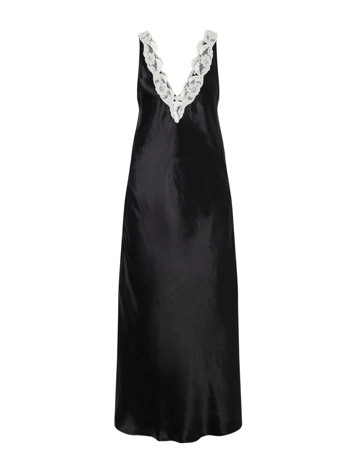 Lace-trimmed Satin Maxi Dress Lace-trimmed Satin Maxi Dress