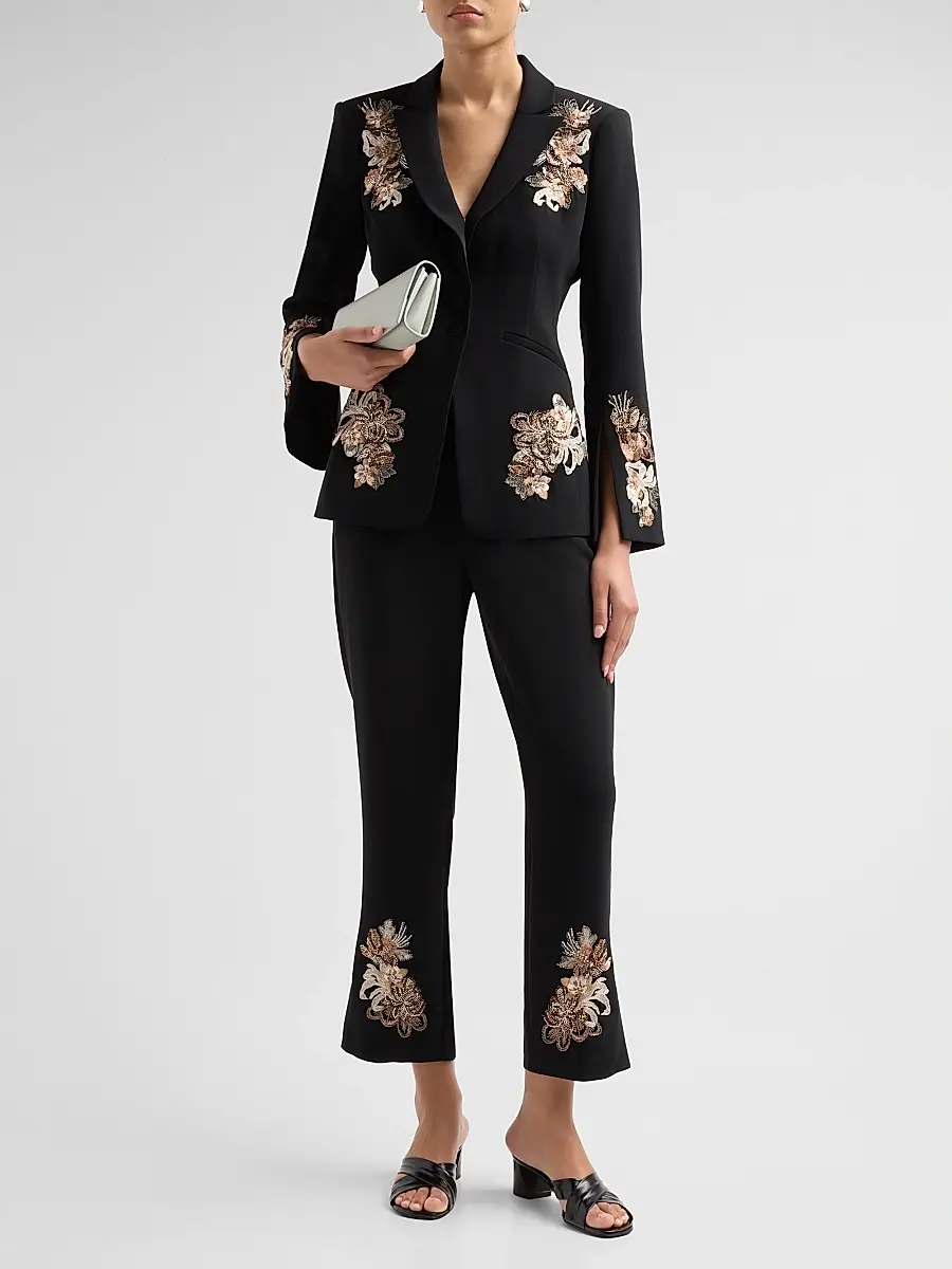 Cinq à Sept Women's Isby Floral Border Blazer | Thumbnail 2 Cinq à Sept Women's Isby Floral Border Blazer | Thumbnail 2