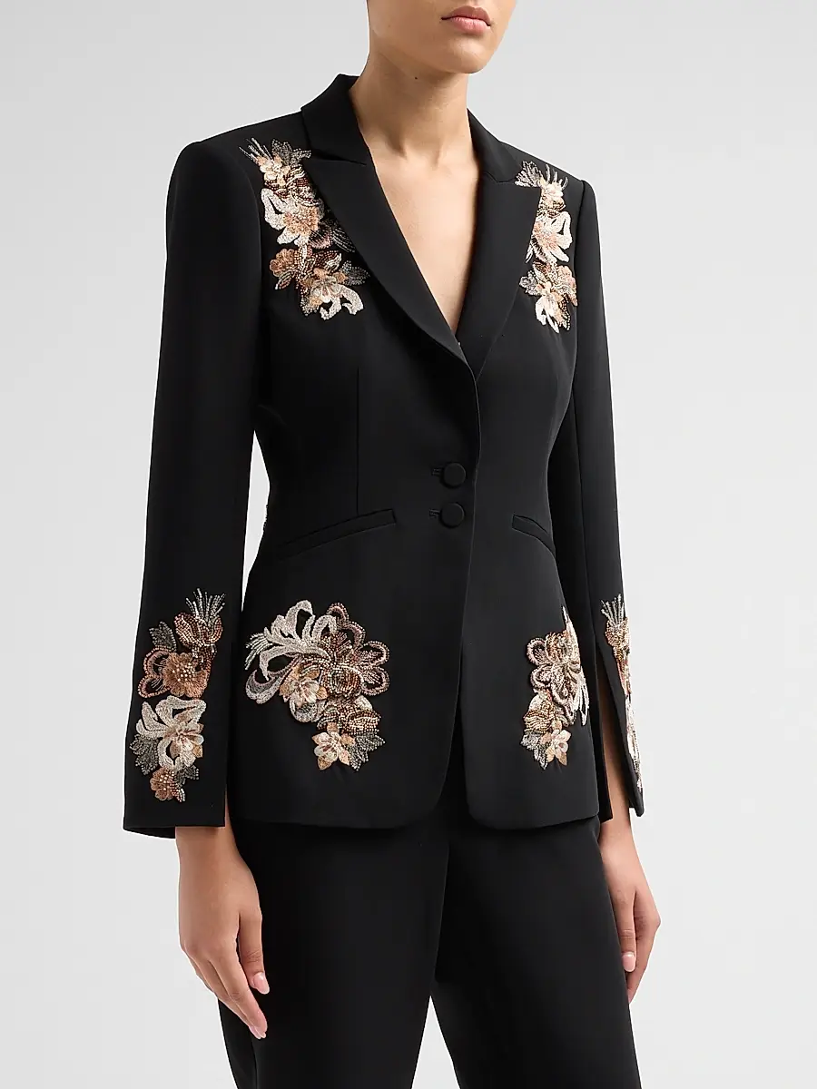 Cinq à Sept Women's Isby Floral Border Blazer | Thumbnail 4 Cinq à Sept Women's Isby Floral Border Blazer | Thumbnail 4