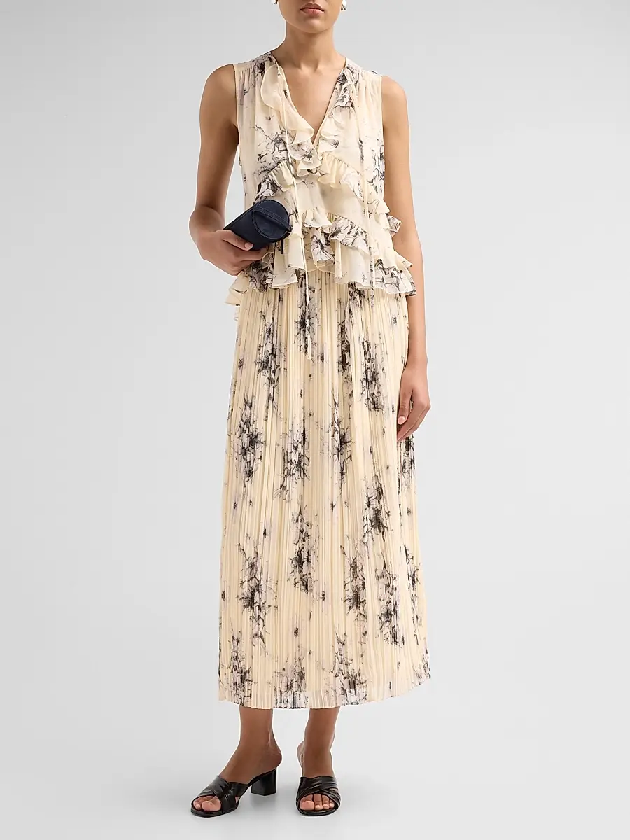 Cinq à Sept Women's Ariette Hand-Sketched Floral Top | Thumbnail 2 Cinq à Sept Women's Ariette Hand-Sketched Floral Top | Thumbnail 2