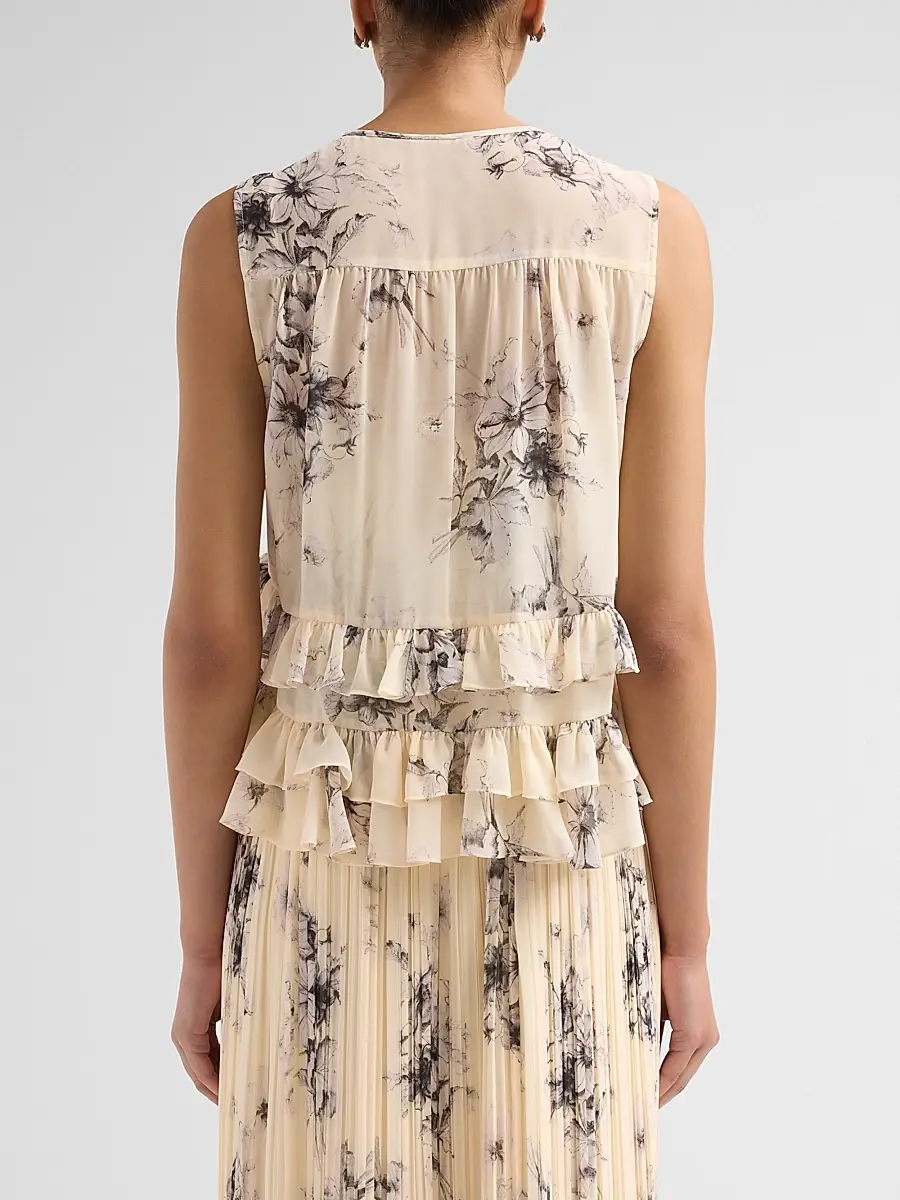 Cinq à Sept Women's Ariette Hand-Sketched Floral Top | Thumbnail 3 Cinq à Sept Women's Ariette Hand-Sketched Floral Top | Thumbnail 3