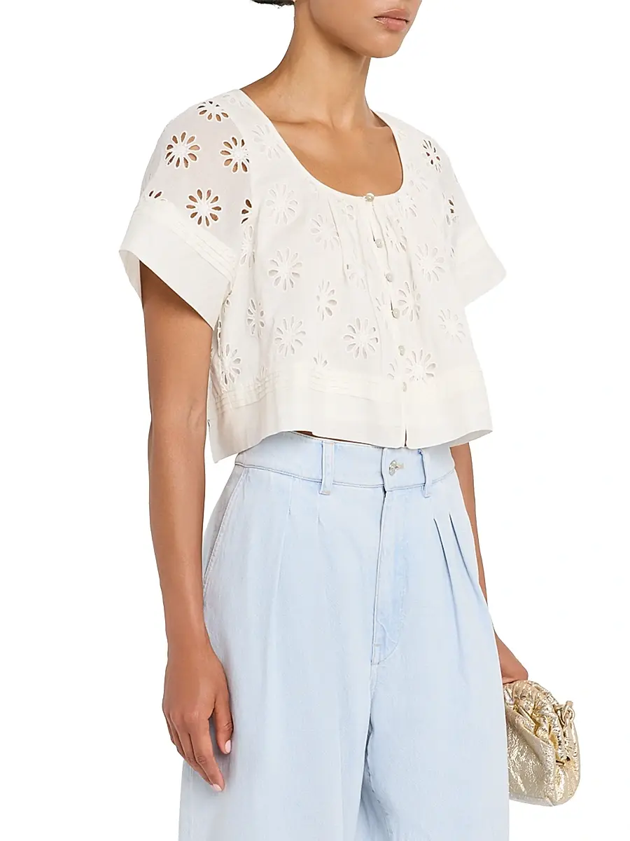 RAILS Women's Bambina Floral Cut-Out Cotton Blouse | Thumbnail 3 RAILS Women's Bambina Floral Cut-Out Cotton Blouse | Thumbnail 3