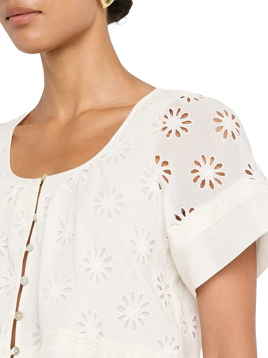 RAILS Women's Bambina Floral Cut-Out Cotton Blouse | Thumbnail 5 RAILS Women's Bambina Floral Cut-Out Cotton Blouse | Thumbnail 5