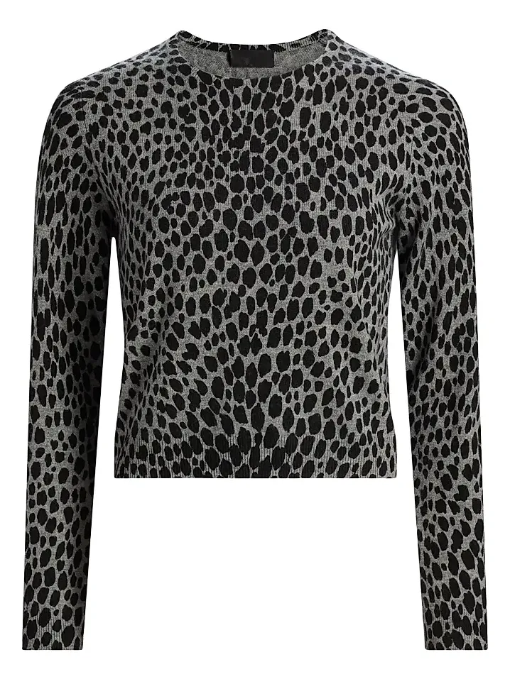 Nili Lotan Women's Laevin Animal-Print Cashmere Cardigan