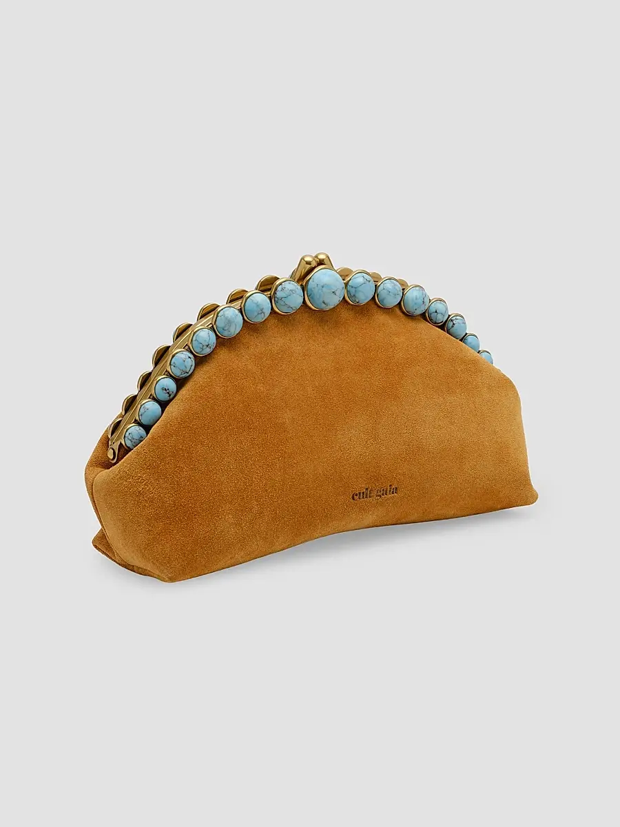 Cult Gaia Women's Una Bead-Trim Suede Clutch | Thumbnail 2