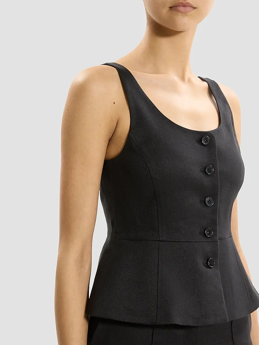 Theory Women's Peplum Linen Vest | Thumbnail 5 Theory Women's Peplum Linen Vest | Thumbnail 5