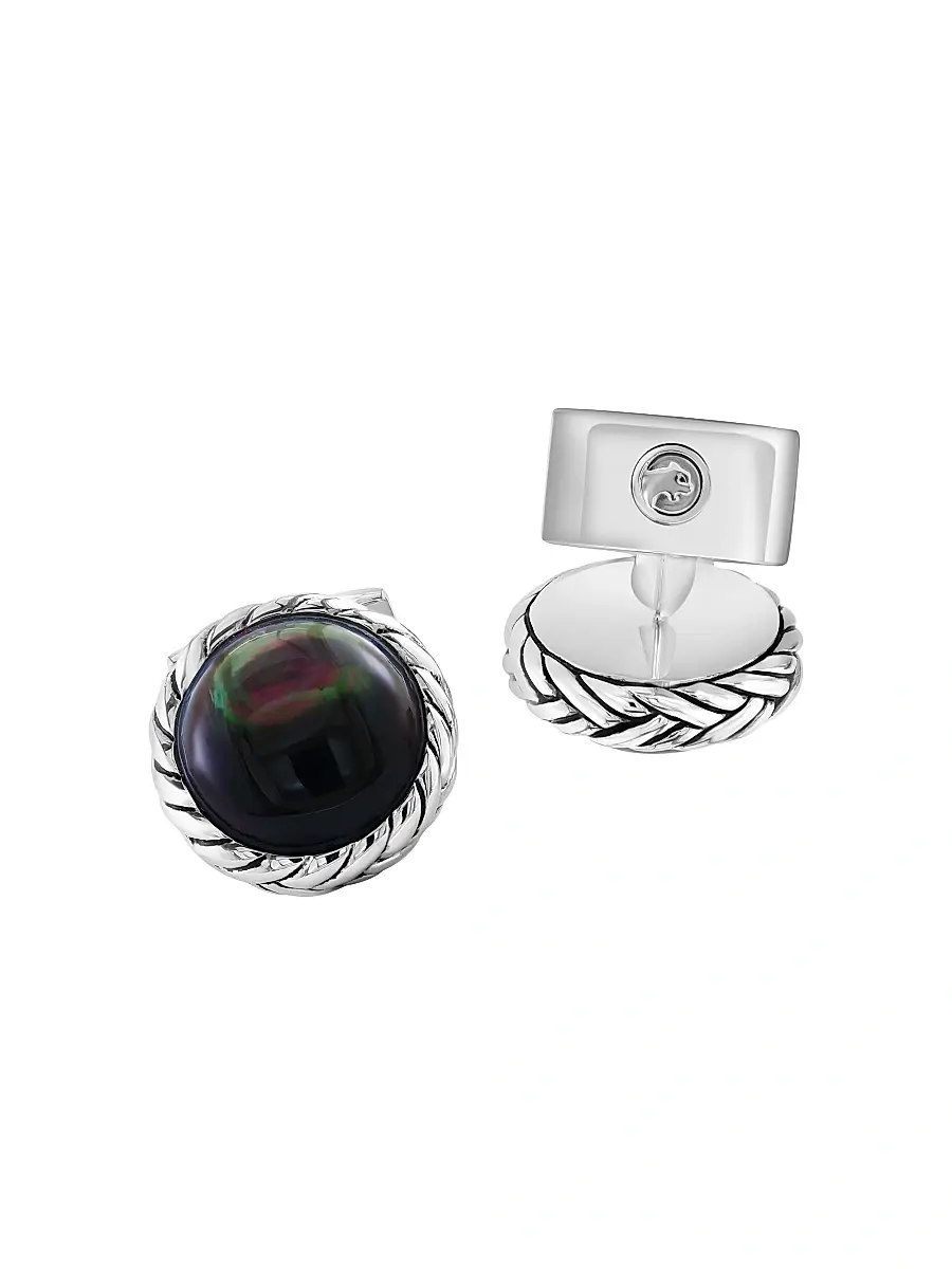 Saks Fifth Avenue Collection Men's COLLECTION 925 Sterling Silver & Mother Of Pearl Cufflinks | Thumbnail 3