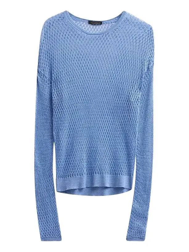 Women's Silk Crochet Long-Sleeve Top Women's Silk Crochet Long-Sleeve Top