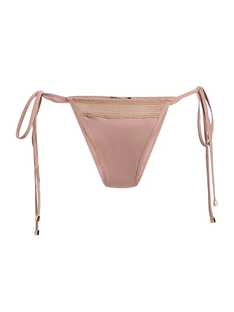 Kiki de Montparnasse Women's Inset Lace String Bikini Bottom - Buff - Size XL | Image 1 Kiki de Montparnasse Women's Inset Lace String Bikini Bottom - Buff - Size XL | Image 1