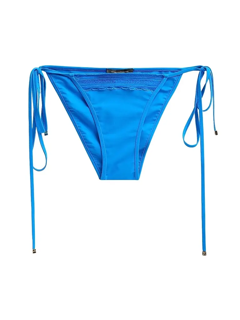 Kiki de Montparnasse Women's Inset Lace String Bikini Bottom - Blue Francais - Size Large | Image 1 Kiki de Montparnasse Women's Inset Lace String Bikini Bottom - Blue Francais - Size Large | Image 1