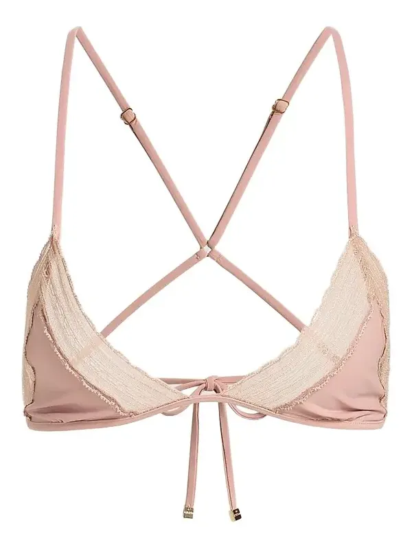 Women's Inset Lace String Bikini Top Women's Inset Lace String Bikini Top