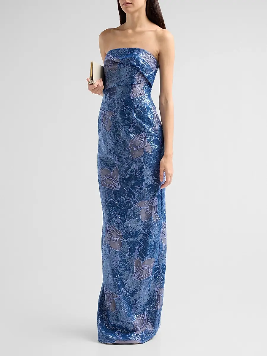 Rene Ruiz Collection Women's Embellished Floral Strapless Column Gown | Thumbnail 4 Rene Ruiz Collection Women's Embellished Floral Strapless Column Gown | Thumbnail 4