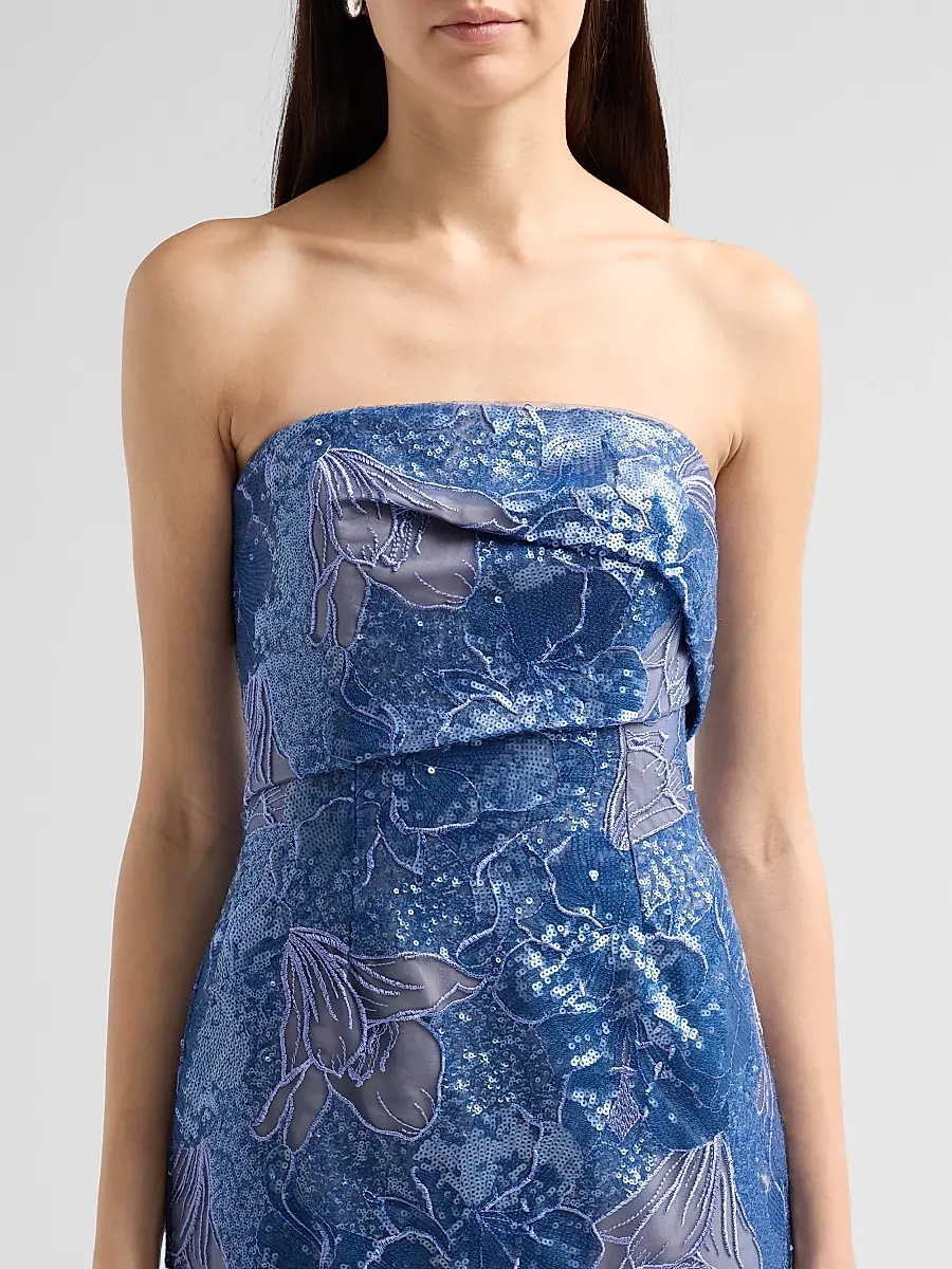 Rene Ruiz Collection Women's Embellished Floral Strapless Column Gown | Thumbnail 5 Rene Ruiz Collection Women's Embellished Floral Strapless Column Gown | Thumbnail 5