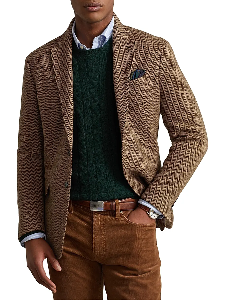 Polo Ralph Lauren Men's Herringbone Wool-Blend Two-Button Sport Coat | Thumbnail 3 Polo Ralph Lauren Men's Herringbone Wool-Blend Two-Button Sport Coat | Thumbnail 3