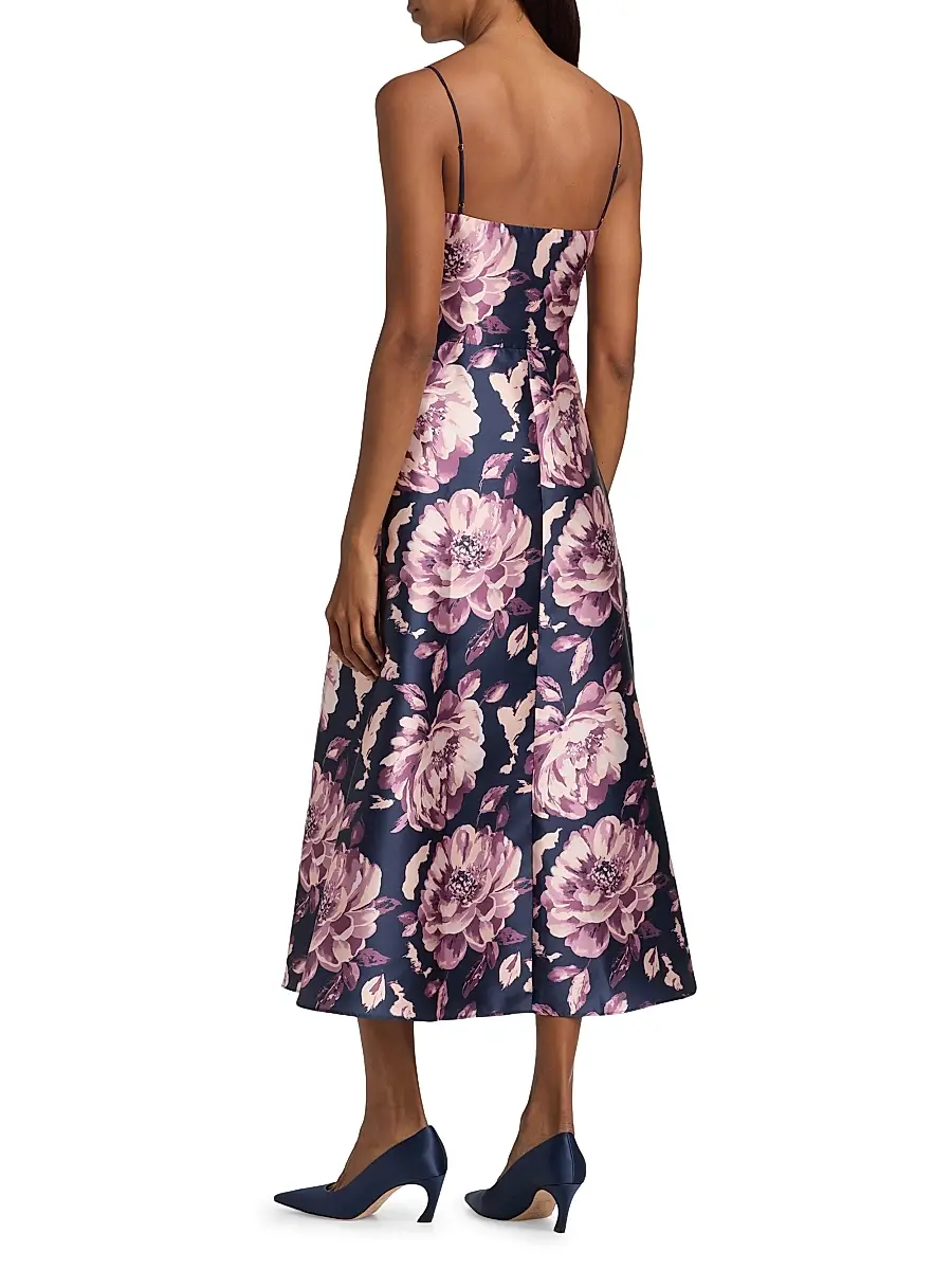 BLACK HALO Women's Cayetana Floral Satin Midi-Dress | Thumbnail 5 BLACK HALO Women's Cayetana Floral Satin Midi-Dress | Thumbnail 5