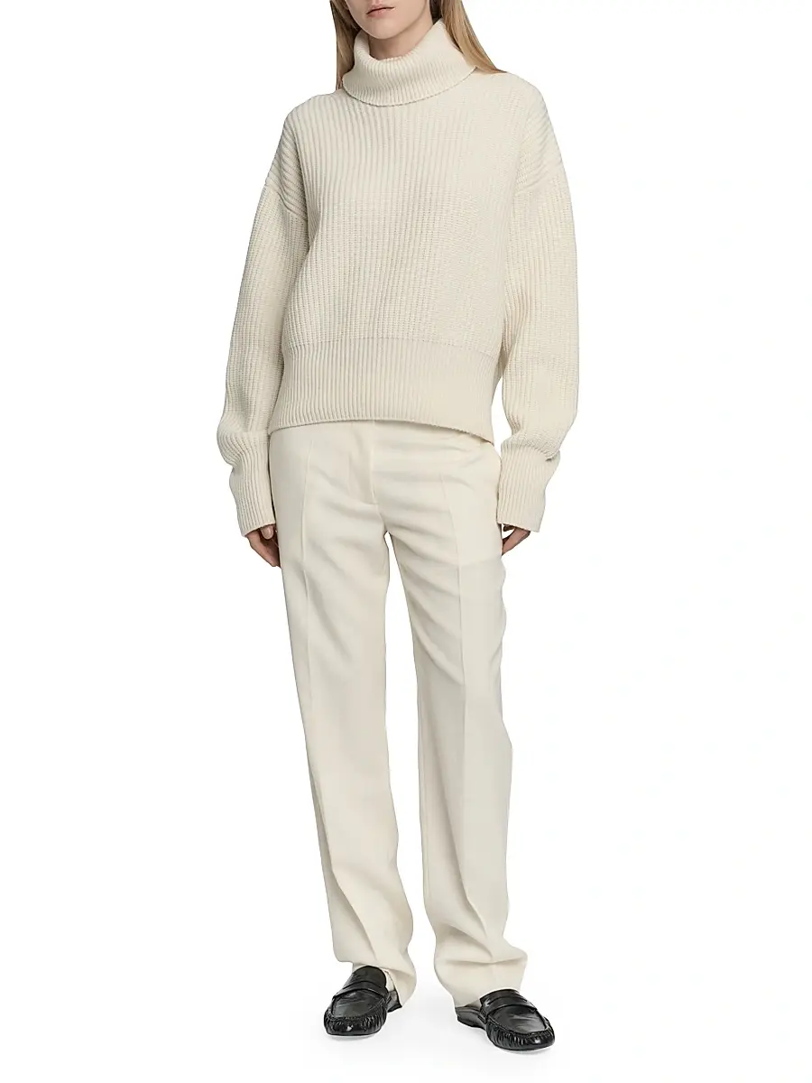 Malo Women's Rib-Knit Cashmere Turtleneck Sweater | Thumbnail 2