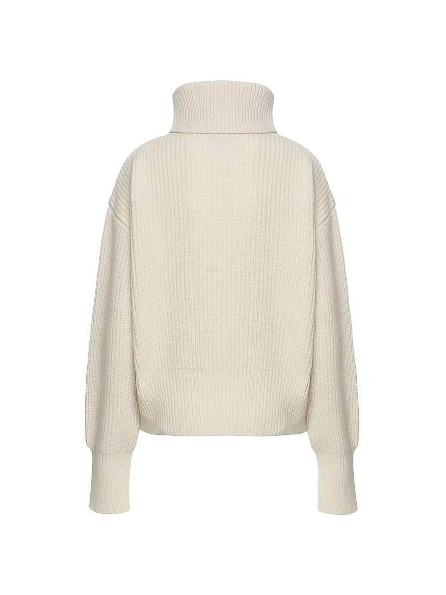 Malo Women's Rib-Knit Cashmere Turtleneck Sweater | Thumbnail 3