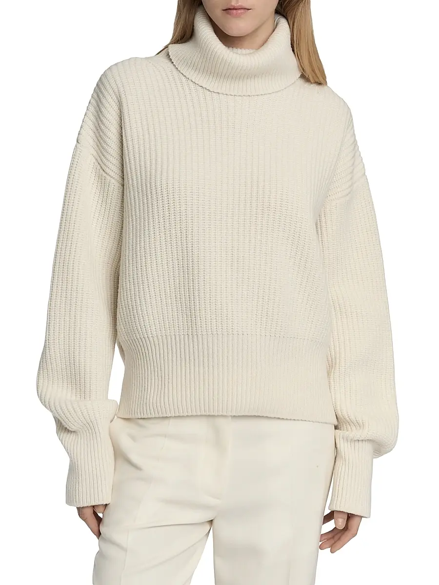 Malo Women's Rib-Knit Cashmere Turtleneck Sweater | Thumbnail 4