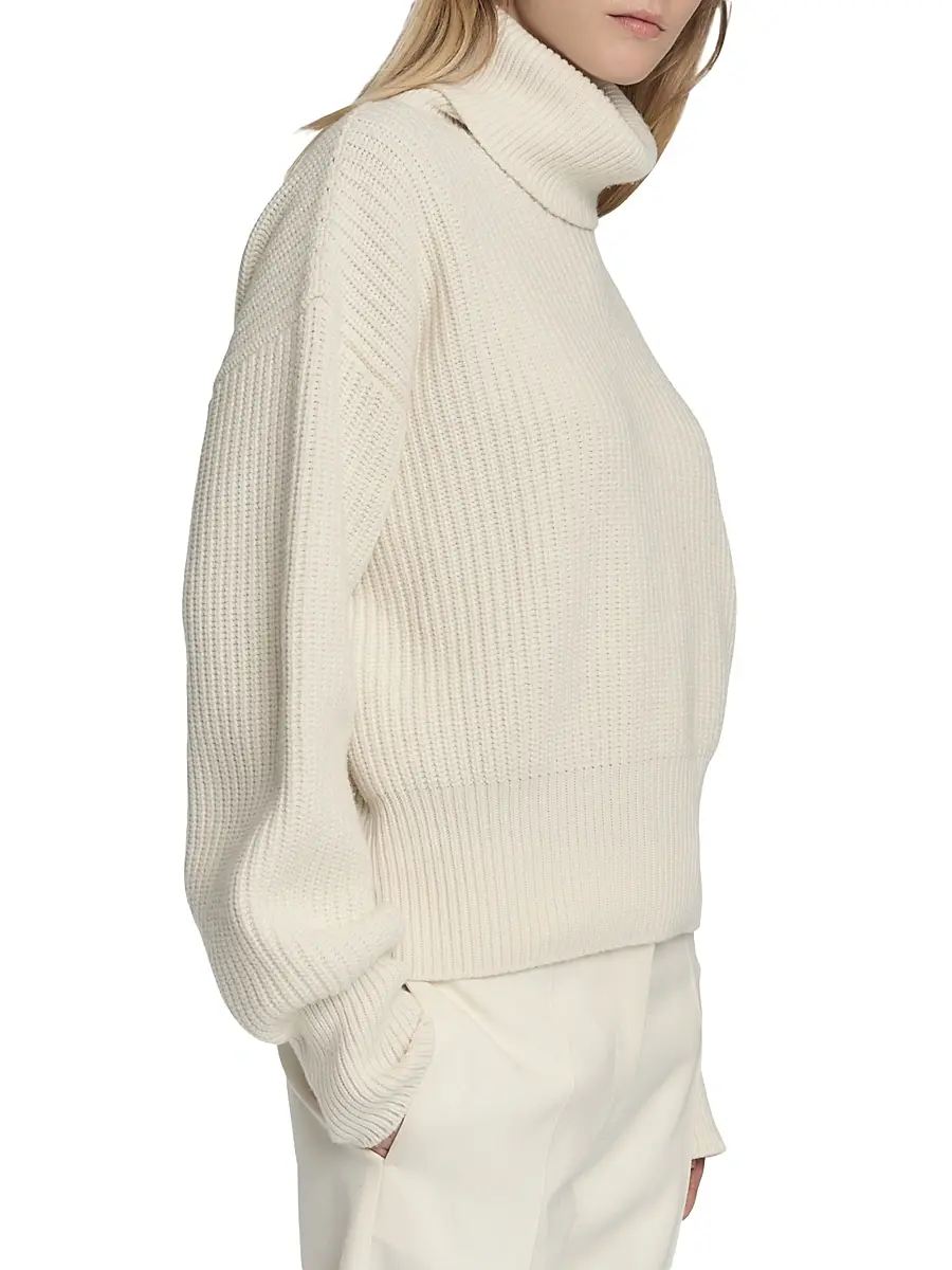 Malo Women's Rib-Knit Cashmere Turtleneck Sweater | Thumbnail 5