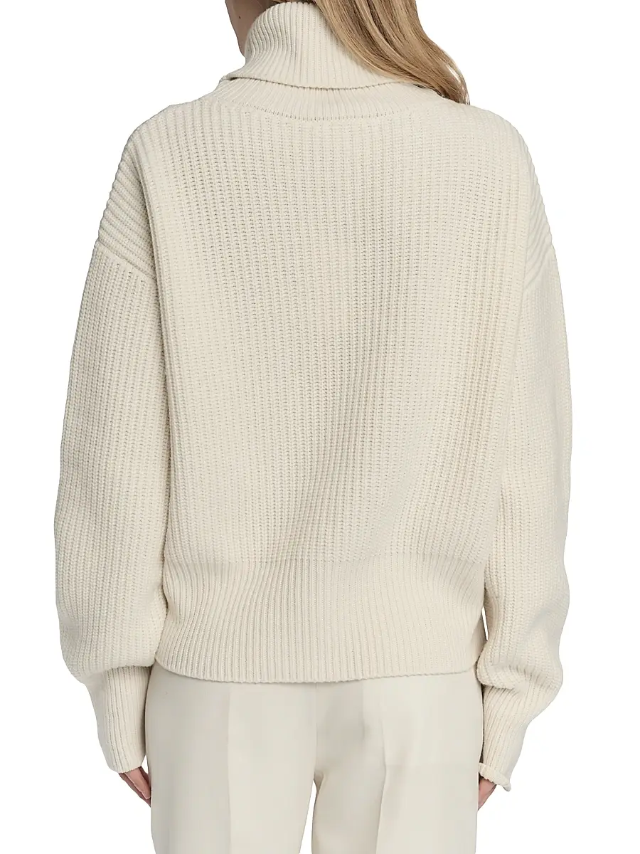Malo Women's Rib-Knit Cashmere Turtleneck Sweater | Thumbnail 6