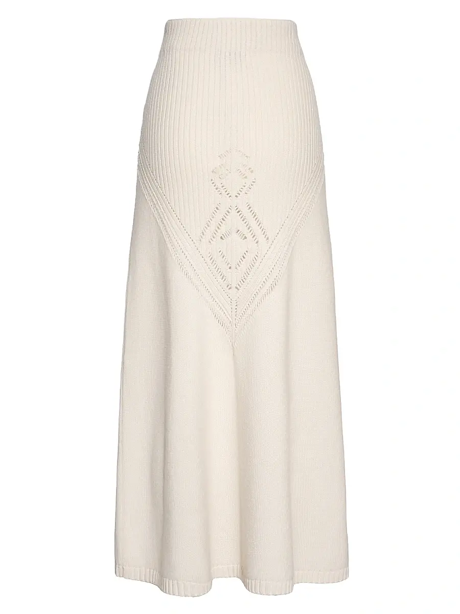 Malo Women's Cashmere Pointelle-Knit Maxi Skirt | Thumbnail 2 Malo Women's Cashmere Pointelle-Knit Maxi Skirt | Thumbnail 2