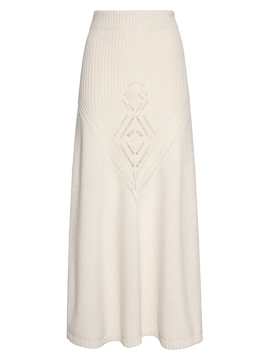 Malo Women's Cashmere Pointelle-Knit Maxi Skirt - Margherita | Image 1 Malo Women's Cashmere Pointelle-Knit Maxi Skirt - Margherita | Image 1