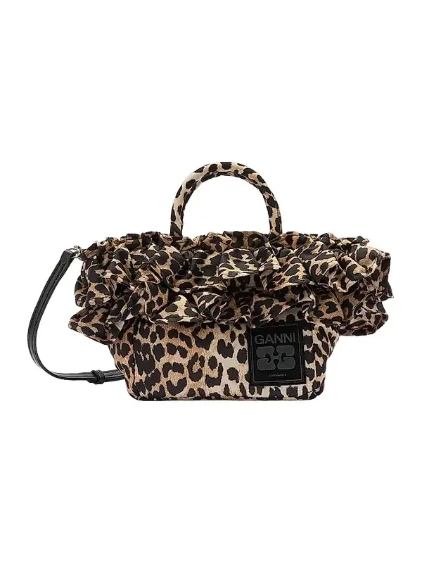 Women's Mini Shopper Ruffled Top Handle Bag